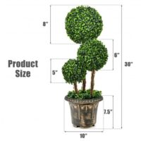 30 Inch Artificial Topiary Triple Ball Tree Indoor and Outdoor UV Protection - Image 5