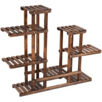 6 Tier Wooden Shelf Storage Plant Rack Stand - Image 2