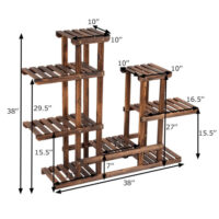 6 Tier Wooden Shelf Storage Plant Rack Stand - Image 6