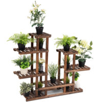 6 Tier Wooden Shelf Storage Plant Rack Stand - Image 5