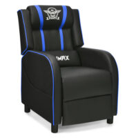 Massage Racing Gaming Single Recliner Chair-Blue - Image 2