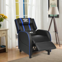 Massage Racing Gaming Single Recliner Chair-Blue - Image 3