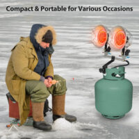 30000 BTU Dual Head Tank Top Outdoor Heater with 2 Burners - Image 4