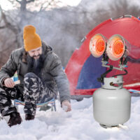 30000 BTU Dual Head Tank Top Outdoor Heater with 2 Burners - Image 6