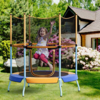 48" Toddler Trampoline with Safety Enclosure Net-Orange - Image 3