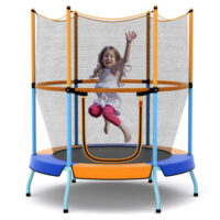 48" Toddler Trampoline with Safety Enclosure Net-Orange - Image 4