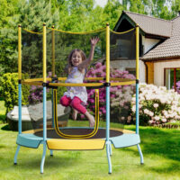 48" Toddler Trampoline with Safety Enclosure Net-Yellow - Image 3