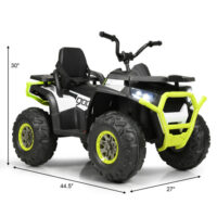 12 V Kids Electric 4-Wheeler ATV Quad with MP3 and LED Lights-White - Image 6