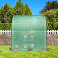 7 x 3.5 x 7 Feet Lean-to Greenhouse with Flower Rack - Image 4