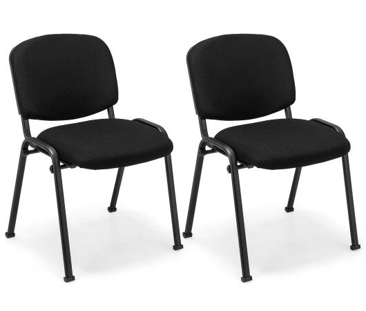 Office Chair with Metal Frame and Padded Cushions for Conference Room-Set of 2