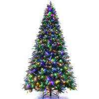 Pre-Lit Snowy Christmas Hinged Tree with Multi-Color Lights-9' - Image 6