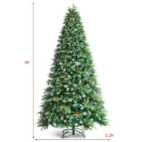 Pre-Lit Snowy Christmas Hinged Tree with Multi-Color Lights-9' - Image 2