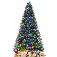 Pre-Lit Snowy Christmas Hinged Tree with Multi-Color Lights-9' - Image 3