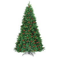 7.5 Feet Pre-lit Hinged Christmas Tree with 550 LED Lights and Sturdy Metal Stand - Image 3