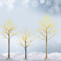 5 Feet Pre-lit White Twig Birch Tree with 72 LED Lights for Christmas - Image 5