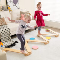 12-Piece Kids Wooden Balance Beam with Colorful Steeping Stones - Image 5