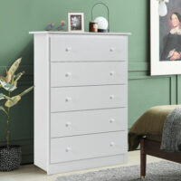 Functional Storage Organized Dresser with 5 Drawer-White - Image 6